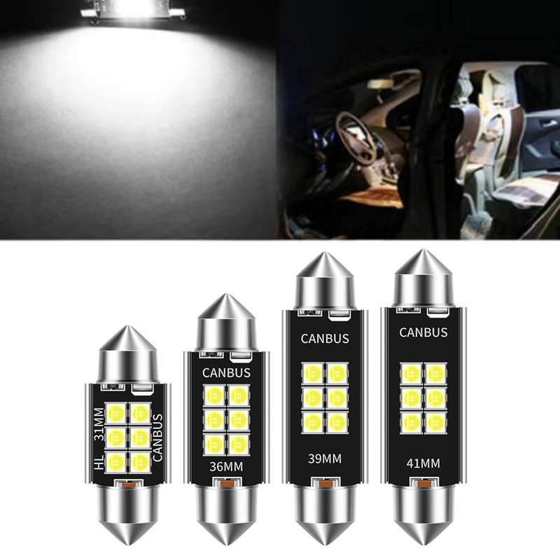 Bộ 4 Đèn Led 6SMD 31 / 36 / 39 / 41mm 12V-20V Chất Lượng Cao