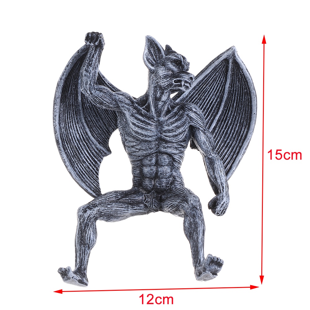 BEAUTY Home Garden Decoration Statue Art Sculpture Ghost Bat Gargoyle New Creative Resin Retro Angel Wings