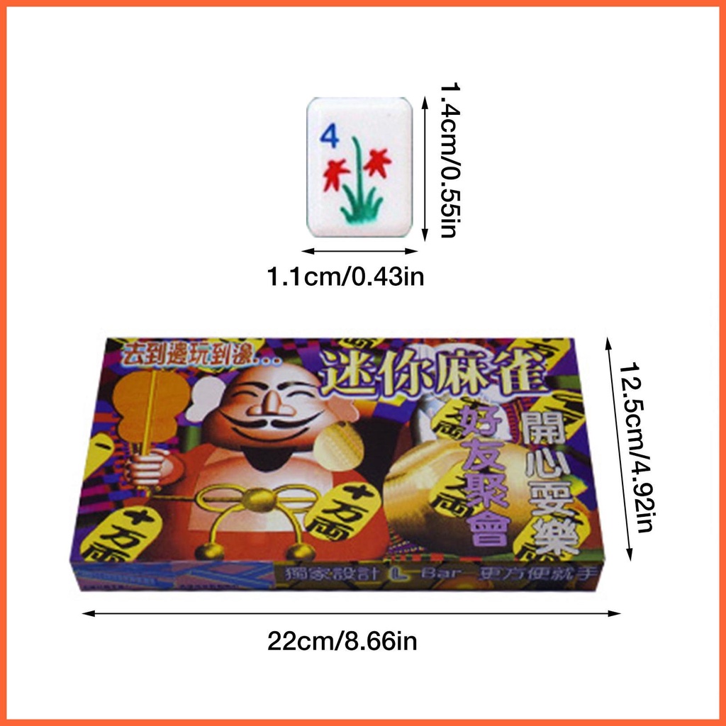 Bộ Trò Chơi Mạt Chược Mini Kiểu Trung Hoa Cổ Điển Tiện Dụng Mang Theo Du Lịch