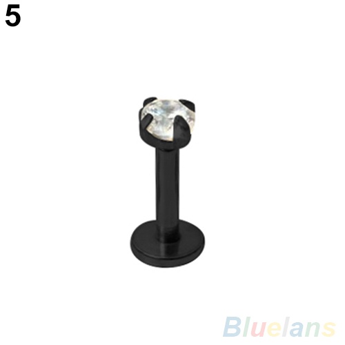 Bộ 2 Khuyên Xỏ Cơ Thể / Môi / Tai / Lưỡi Đính Đá Zircon Thời Trang