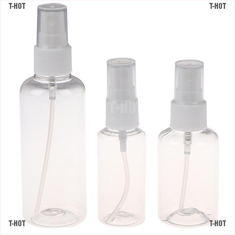 (Hàng Mới Về) Chai Rỗng Trong Suốt Dạng Xịt 30 / 50 / 100ml Dùng Chiết Mỹ Phẩm Khi Đi Du Lịch