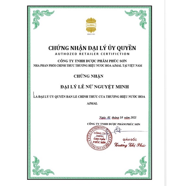 Tinh dầu nước hoa Dubai công chúa vàng thơm 24h