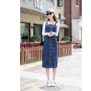 Yếm jean dài