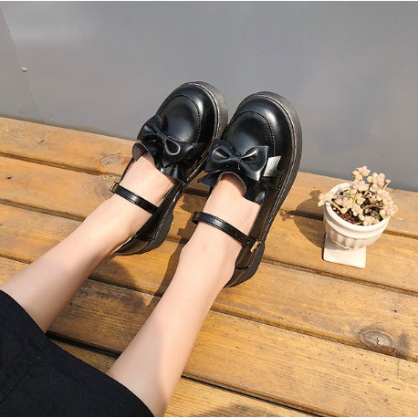 Giày Lofita mũi tròn nơ trước gót thấp | BigBuy360 - bigbuy360.vn