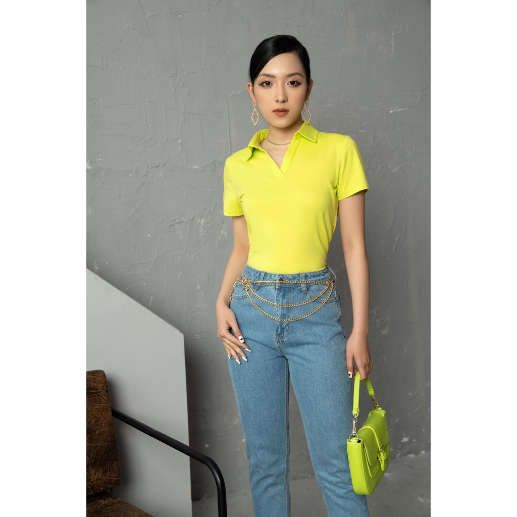 Áo thun MECIA  AT017-01 Áo thun cổ polo mở V