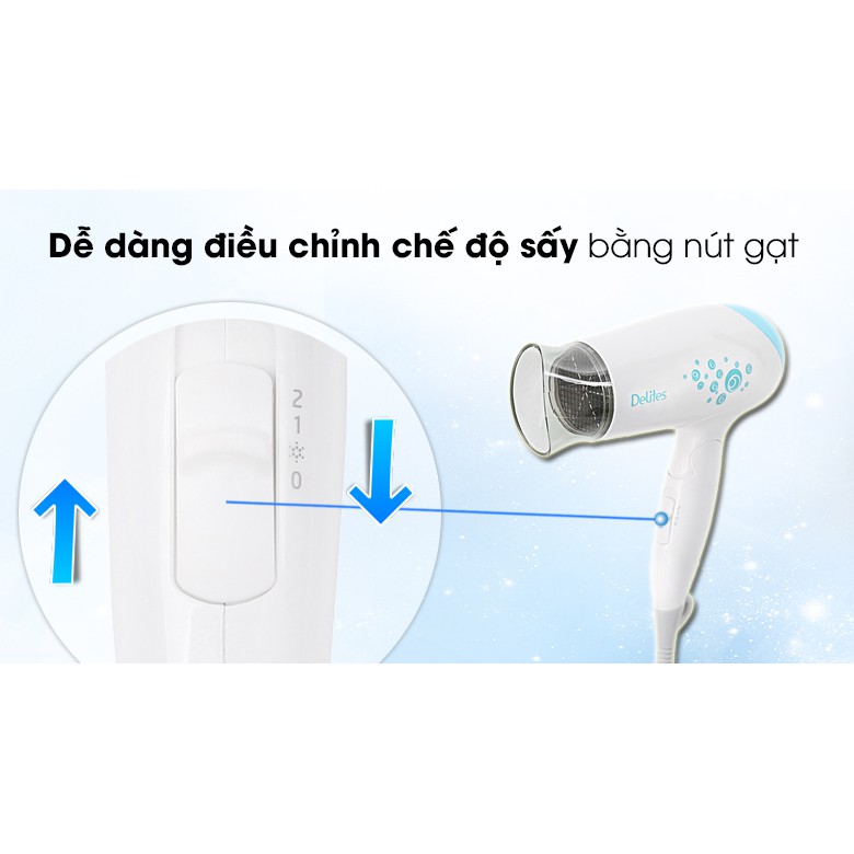 Máy sấy tóc Delites PH3812 1200W có sấy mát