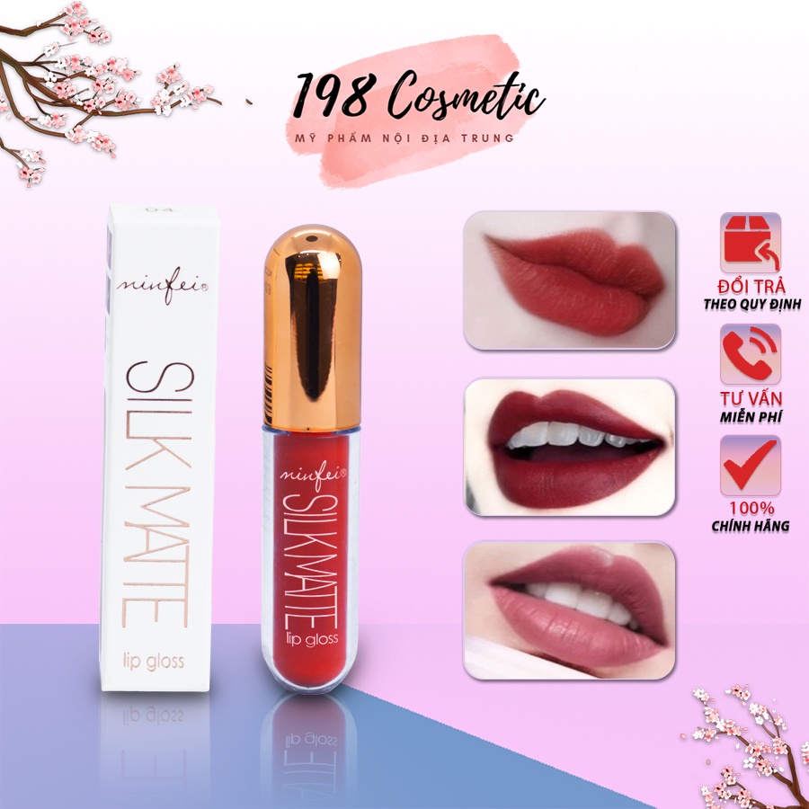 Son kem lì SILK MATTE hàng nội địa trung chính hãng lên màu cực chuẩn lâu trôi, mềm mại không gâu khô môi