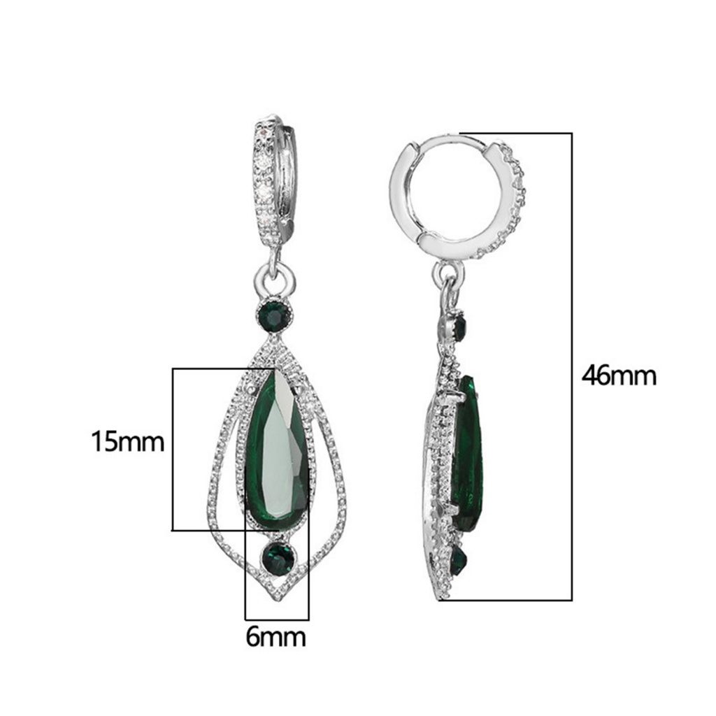 Bông Tai Hình Học Đính Đá Zircon Thời Trang Dự Tiệc