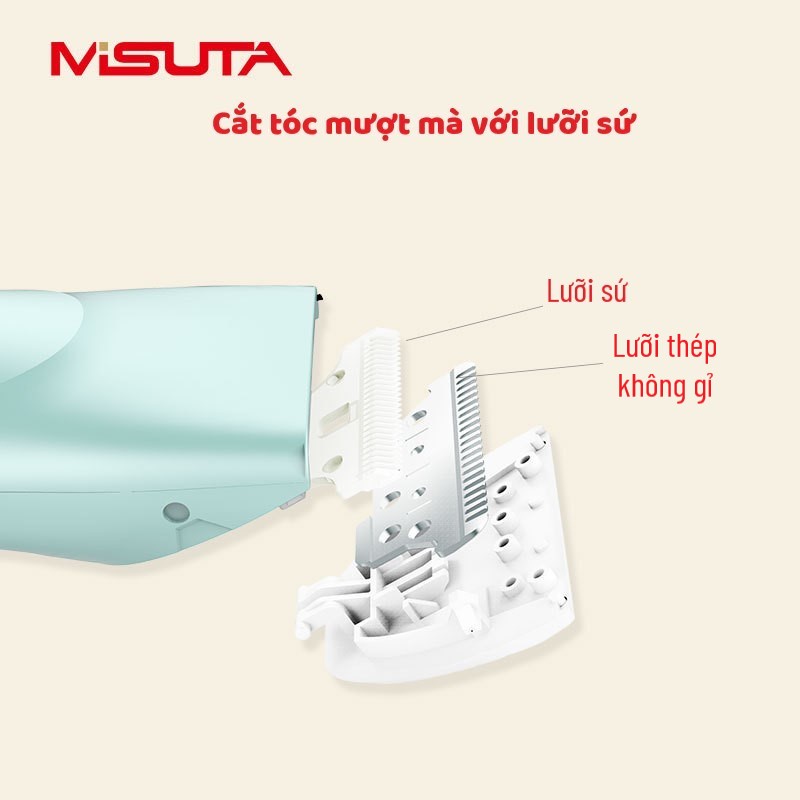 Tông Đơ Cắt Tóc Trẻ Em Misuta Chạy Êm Chống Ồn, Chống Nước Cao Cấp - Timikid Store