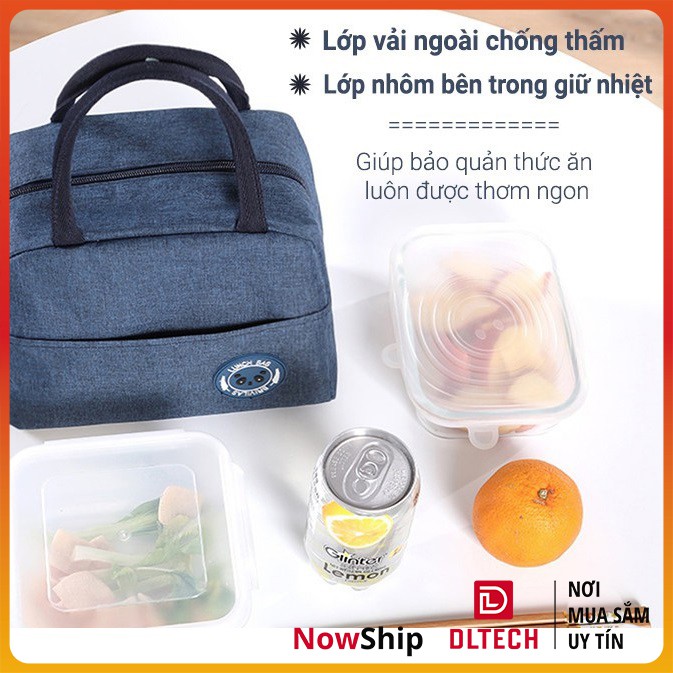 Túi Giữ Nhiệt Đựng Hộp Cơm Chống Thấm Nước Tiện Dụng Lunch Bag TGN02 DL TECH