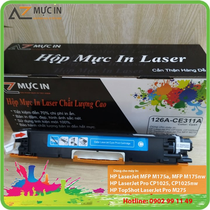 Bộ 4 màu Mực máy in Hp Cp 1025, CP 1025W | Mực HP 126A CE310/ CE311/ CE312/ CE313 tương thích, chất lượng, Giá Rẻ