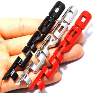 Logo TURBO Kim Loại 3D Trang Trí Xe Ô Tô 12x1,4 cm