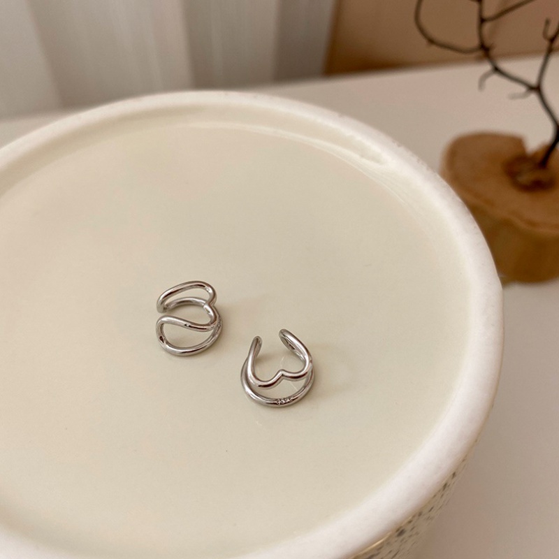 Set 2 khuyên kẹp vành tai hình trái tim nhỏ phong cách Hàn Quốc dành cho nữ
