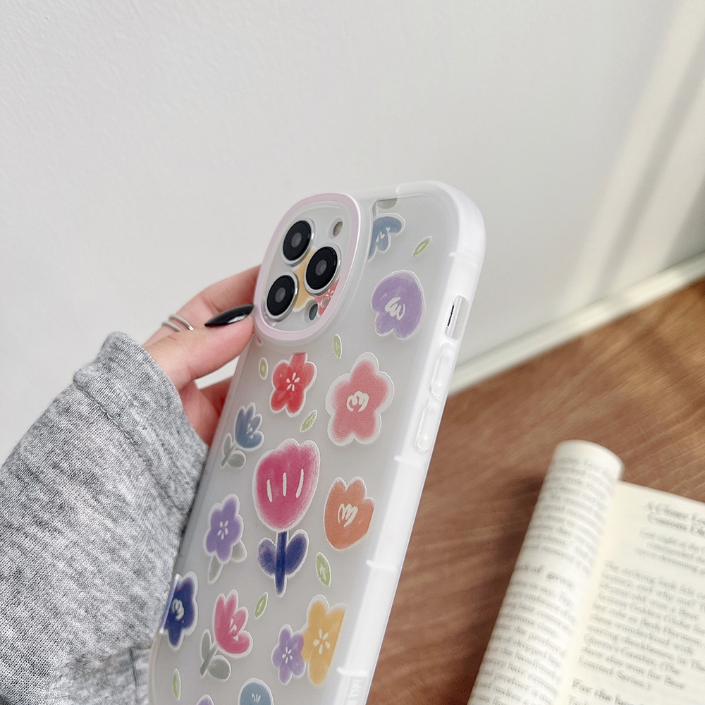 Ốp Điện Thoại tpu Dẻo In Hình Hoa Đáng Yêu Cho iphone 11 12 13 pro max mini XR XS 7 8 plus