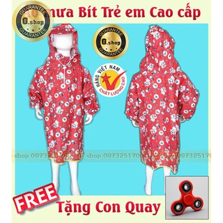 Áo mưa bit trẻ em : cao cấp - siêu nhẹ + tặng free spiner cho bé