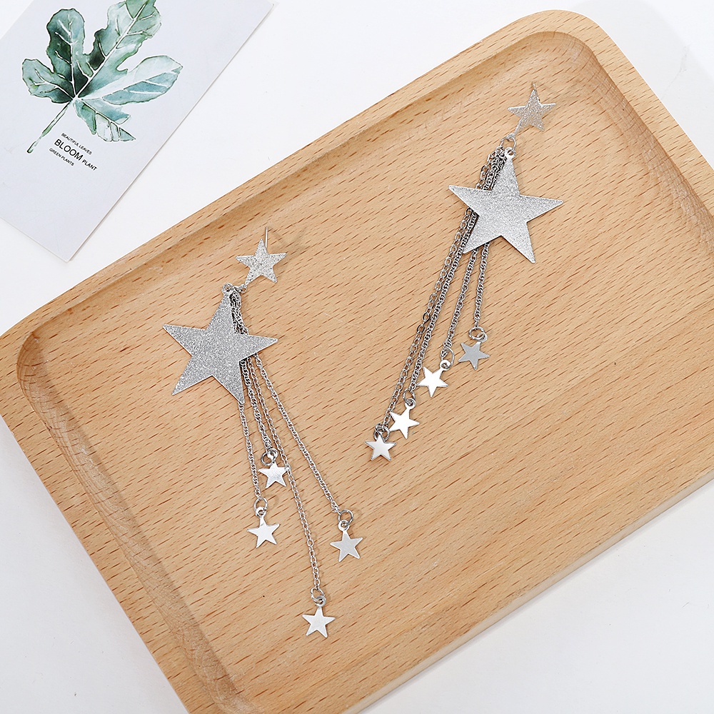 Bông Tai Hình Sao Nhiều Tua, Khuyên Tai Dài Dễ Thương, Thanh Lịch, Phong Cách Năng Động