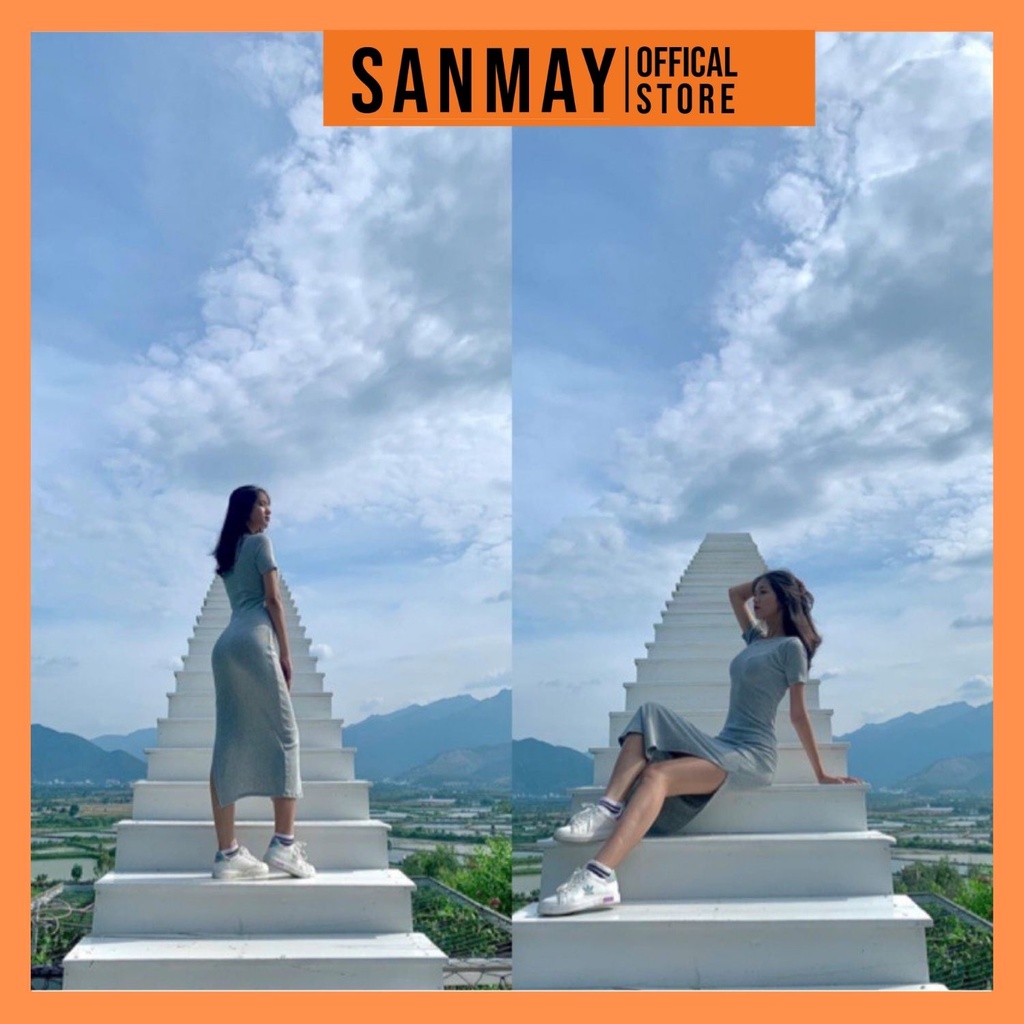 Đầm Body Sexy Nữ SANJOLI Váy Ôm Eo Ngắn Tay Dáng Thiết Kế Xẻ Tà Vải Thun Đen Đi Chơi Dự Tiệc Cưới VD058 | BigBuy360 - bigbuy360.vn