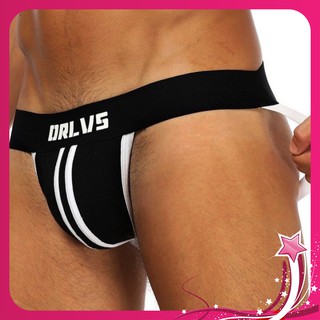 Quần sịp nam quyến rũ Jockstrap G String Thongs Striped (Trắng)