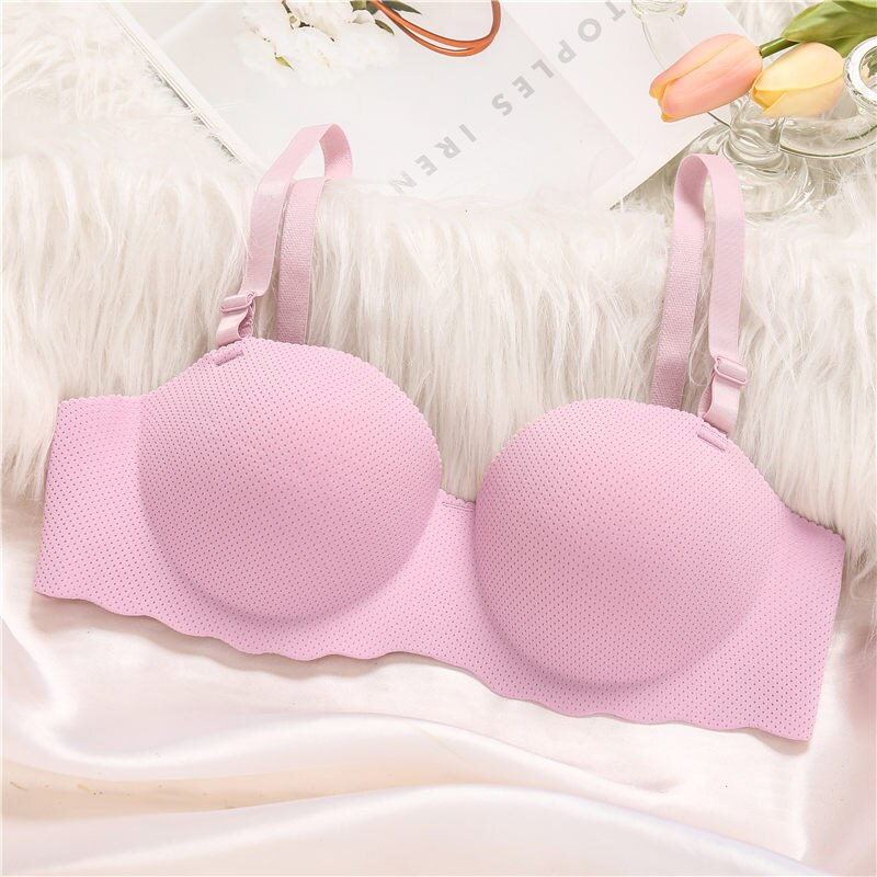 FINETOO Women Push Up Bra Female Seamless Underwear A/B Cup Solid Color Invisible Removable Strap Bras | BigBuy360 - bigbuy360.vn