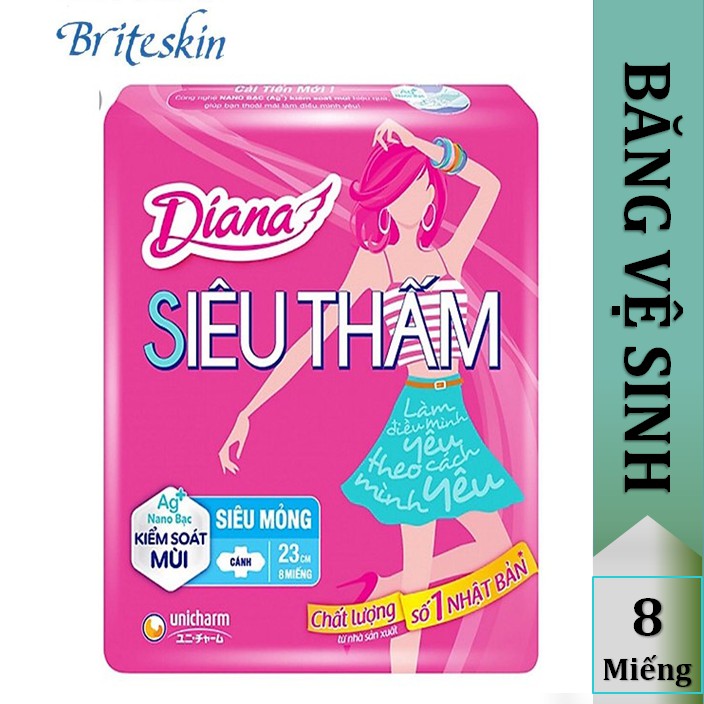 Băng Vệ Sinh Diana Siêu Thấm (Gói 8 Miếng - 23cm)