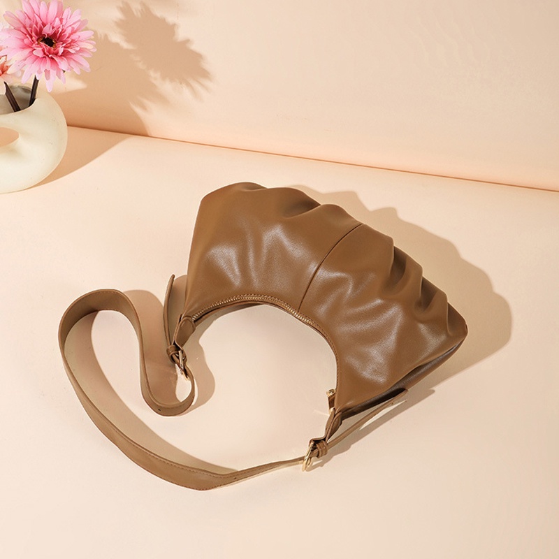 Túi đeo vai kiểu dáng bánh bao phối dây khóa kéo phong cách Hàn Quốc thời trang cho nữ IELGY