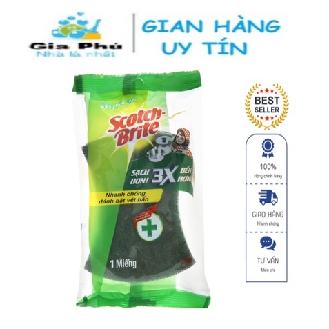 Miếng rửa chén 3M Scotch Brite sạch sẽ gấp 3 lần sử dụng bền lâu