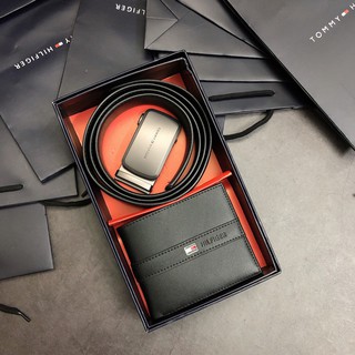 Set tm ví sọc giữa + nịt ovan xám - S069