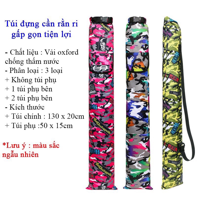 Túi đựng cần câu cá rằn ri tiện ích có thể gấp gọn phù hợp mang đi xa