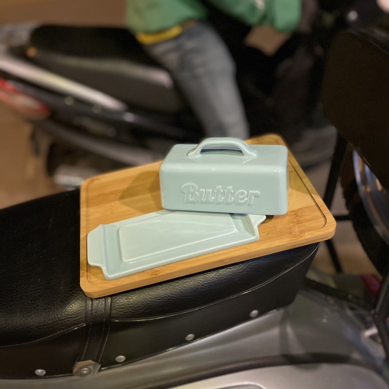 Bộ khay đựng bơ, bánh, sushi dễ thương màu xanh pastel sứ cao cấp bắc âu