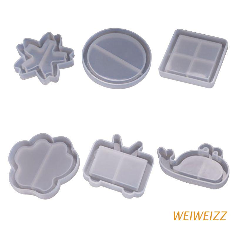Khuôn silicone làm mặt dây chuyền epoxy pha lê hình vuông/tròn DIY