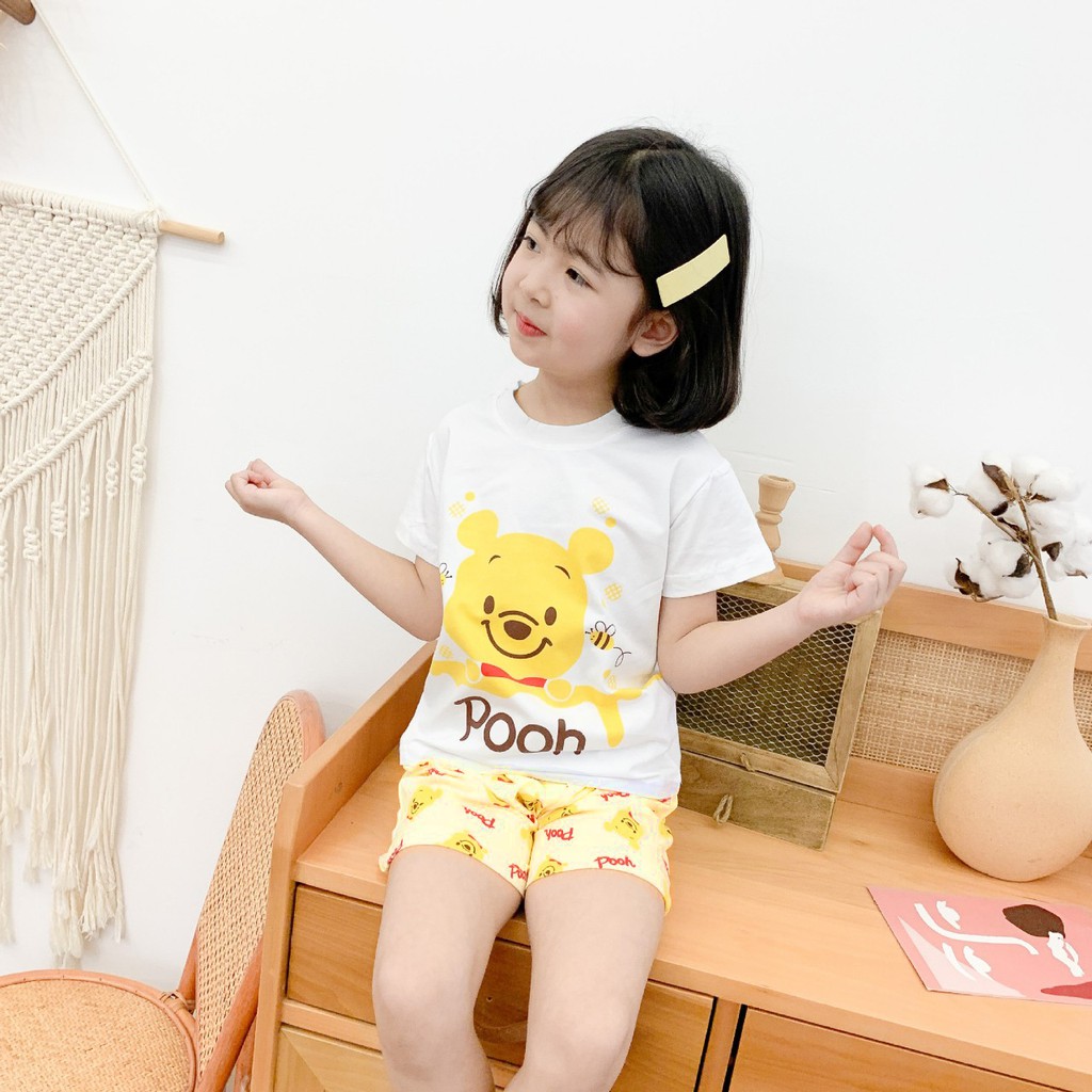 BỘ QUẦN ÁO CỘC TAY MÙA HÈ CHO BÉ TRAI BÉ GÁI 8-18KG IN HÌNH MIKEY,DNAL,DASY