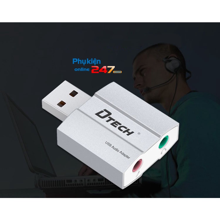 Đầu chuyển tai nghe, mic qua cổng USB chất lượng cao