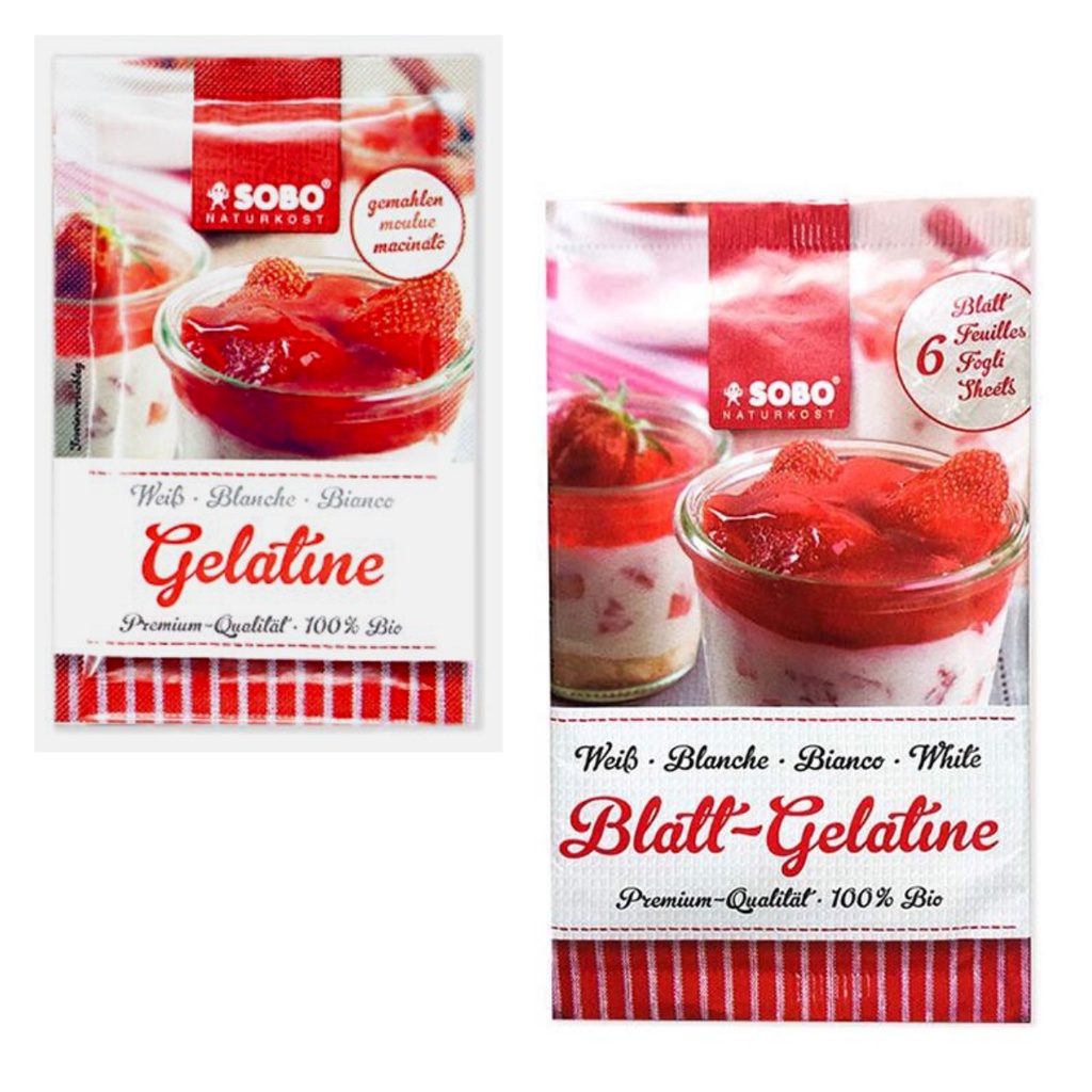 Gelatine hữu cơ dạng lá - bột làm thạch (Sobo)