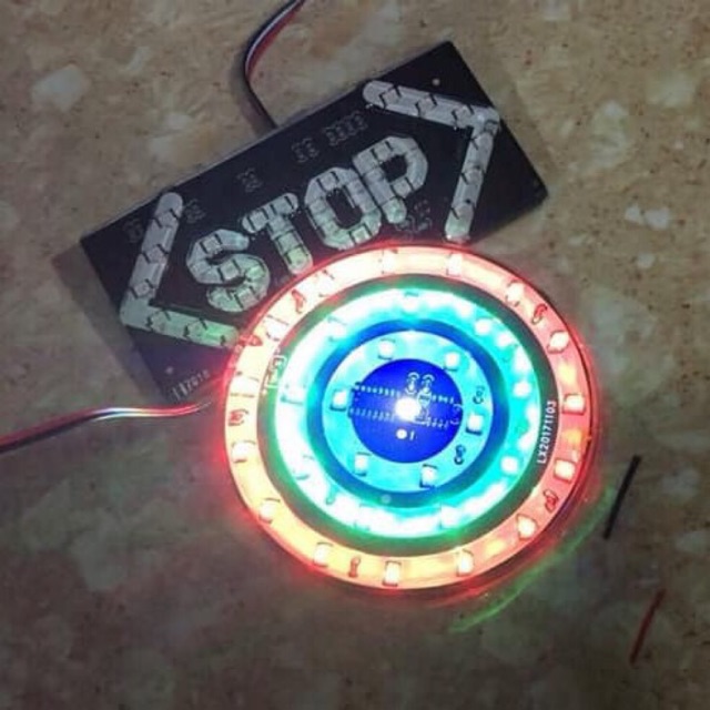 Led tròn và chữ stop