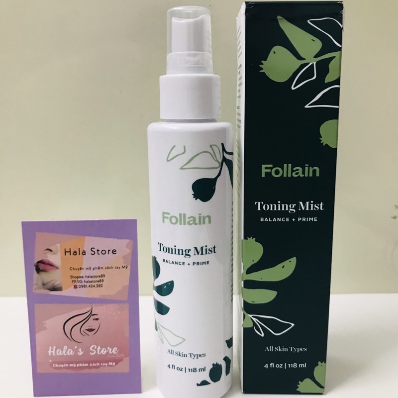 Follain ✨ Xịt khoáng dưỡng ẩm da Toning Mist Balance + Prime