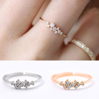 Nhẫn Mạ Vàng 18K Đính Chín Viên Đá Pha Lê Thời Trang Dành Cho Bạn Nữ