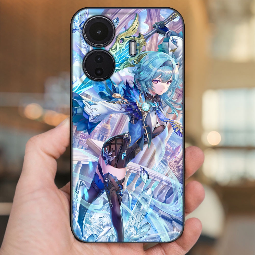 Ốp lưng Vivo T1 5G viền đen in hình Eula Genshin Impact