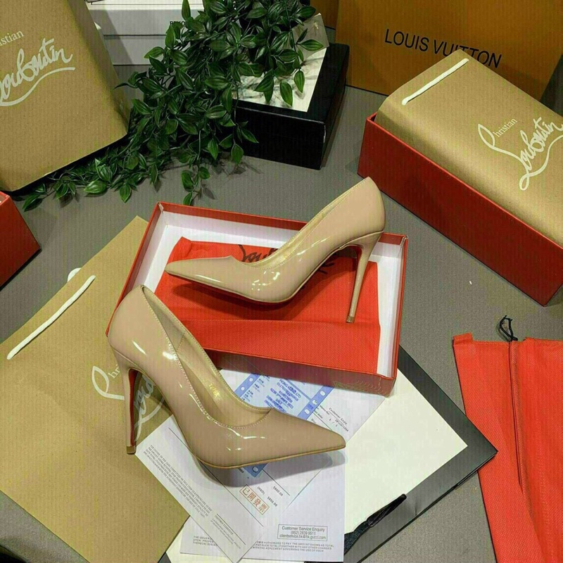 Giày cao gót 10f trơn bóng LBT