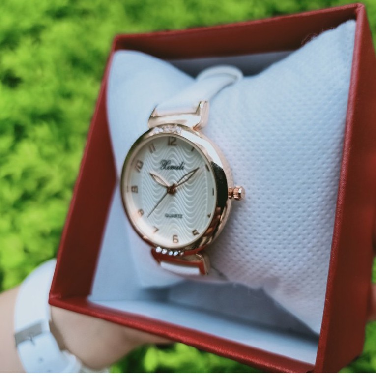 Đồng Hồ Nữ Ximili Dây Da Cao Cấp Màu Hồng, Đính Đá Trẻ Trung Năng Động XM1 [ SIÊU GIẢM GIÁ ] | BigBuy360 - bigbuy360.vn