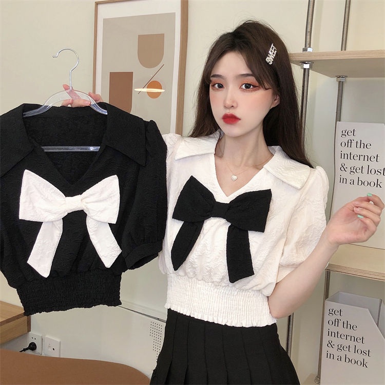 Áo Kiểu Tay Ngắn Phối Nơ Eo Cho Nữ JL-TX-314