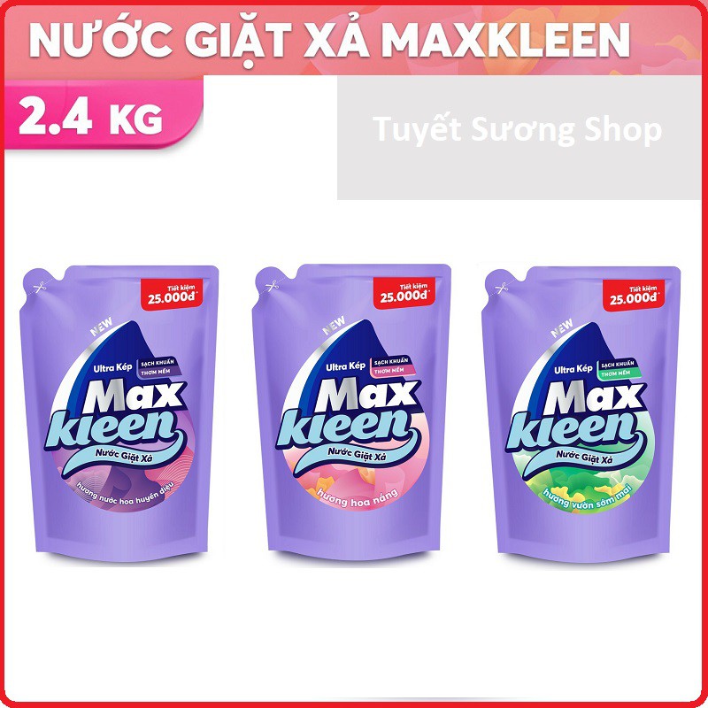 Nước Giặt Xả MaxKleen Túi 2,4kg