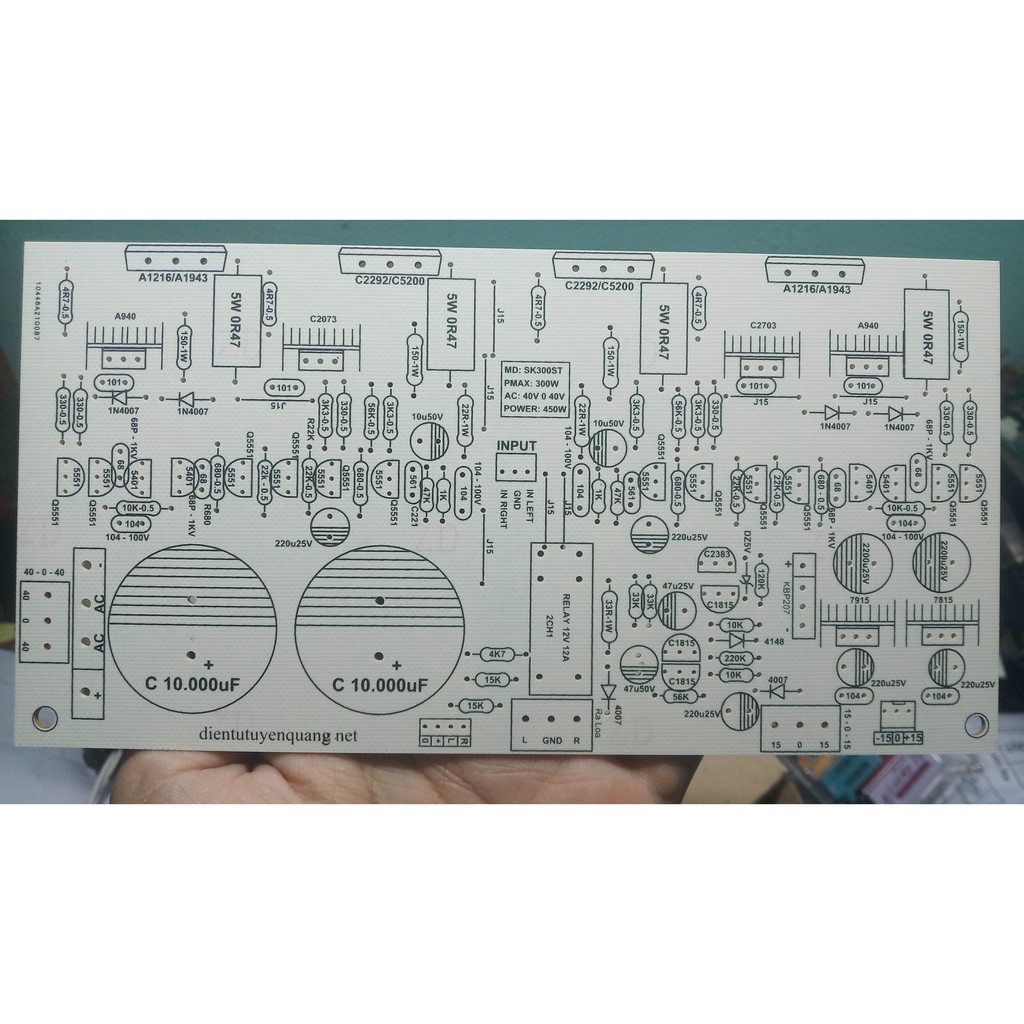 PCB Mạch Công Suất 4 Sò 2 Kênh Phíp STT Trắng - 1 Cái