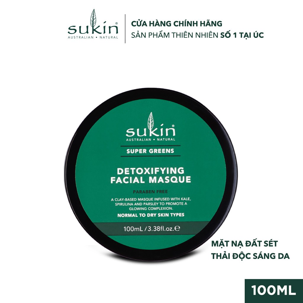 Mặt Nạ Đất Sét Thải Độc Và Làm Sáng Da Sukin Super Greens Detoxifying Facial Masque 100ml | BigBuy360 - bigbuy360.vn