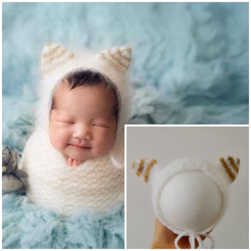 Mũ Đan Len Họa Tiết Hoạt Hình Dùng Làm Đạo Cụ Chụp Ảnh Cho Bé Sơ Sinh