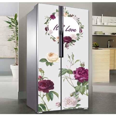 Decal dán trang trí tủ lạnh mẫu It's Love - Chất lượng cao - chống thấm
