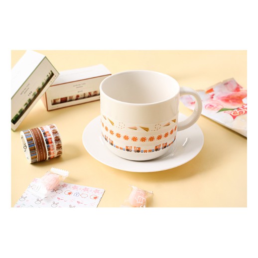 1 cuộn Washi tape 1cmx3m, dùng trang trí sổ dán ảnh