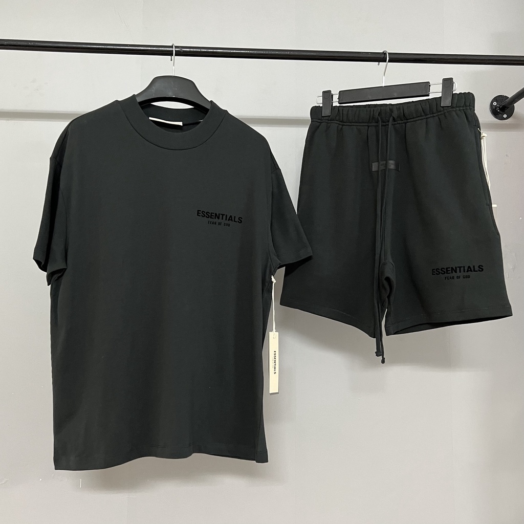 Áo và quần Fear Of God FOG Essentials SS22 Stretch Limo in nhung bản cao cấp, Set đồ FOG Essentials