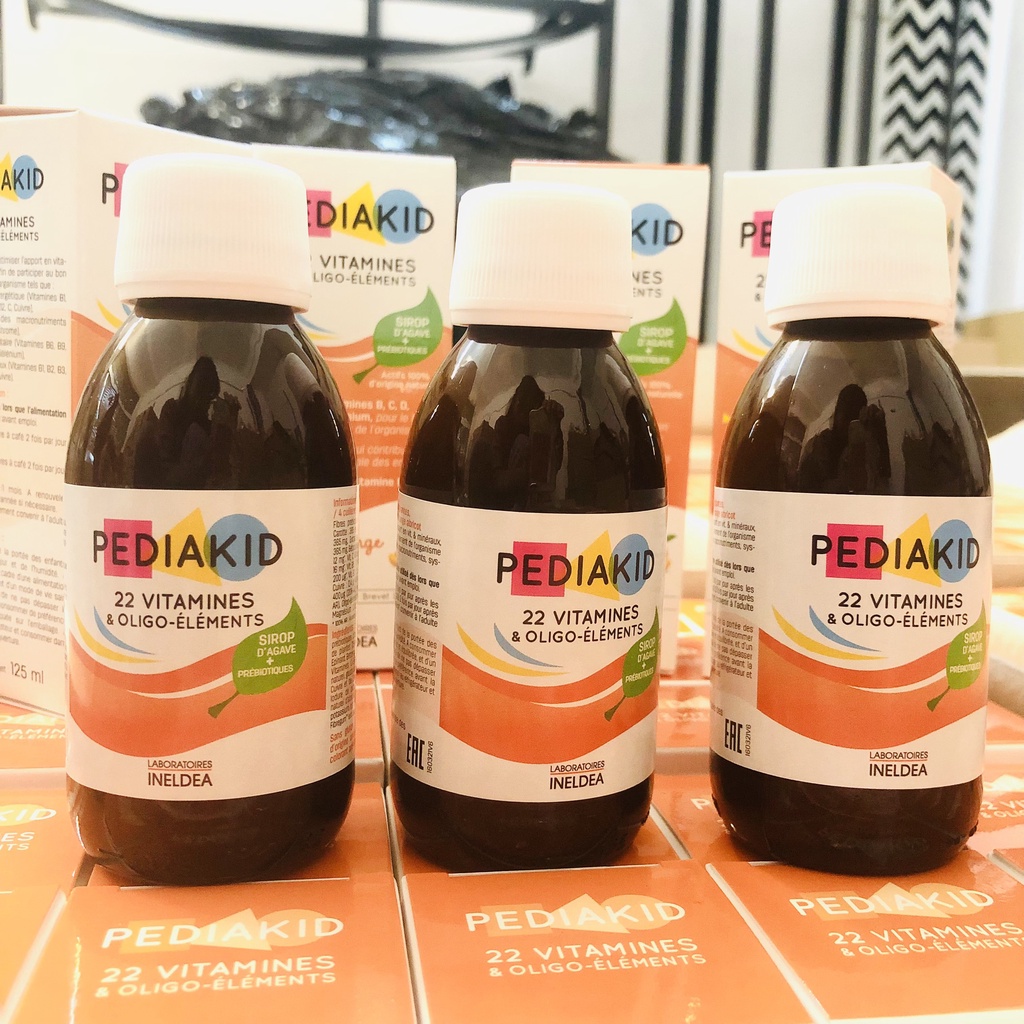 Vitamin tổng hợp và khoáng chất PediaKid 22 chai 125 ml - Giúp bé ăn ngon tăng sức đề kháng