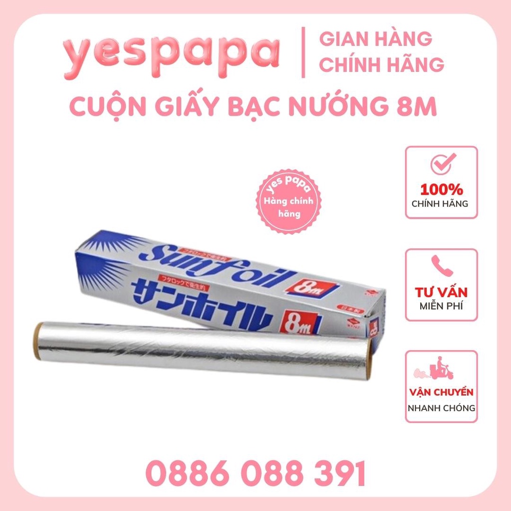 Giấy bạc nướng kháng khuẩn Toyal 8m MyJae, cuộn giấy bạc Sunfoil