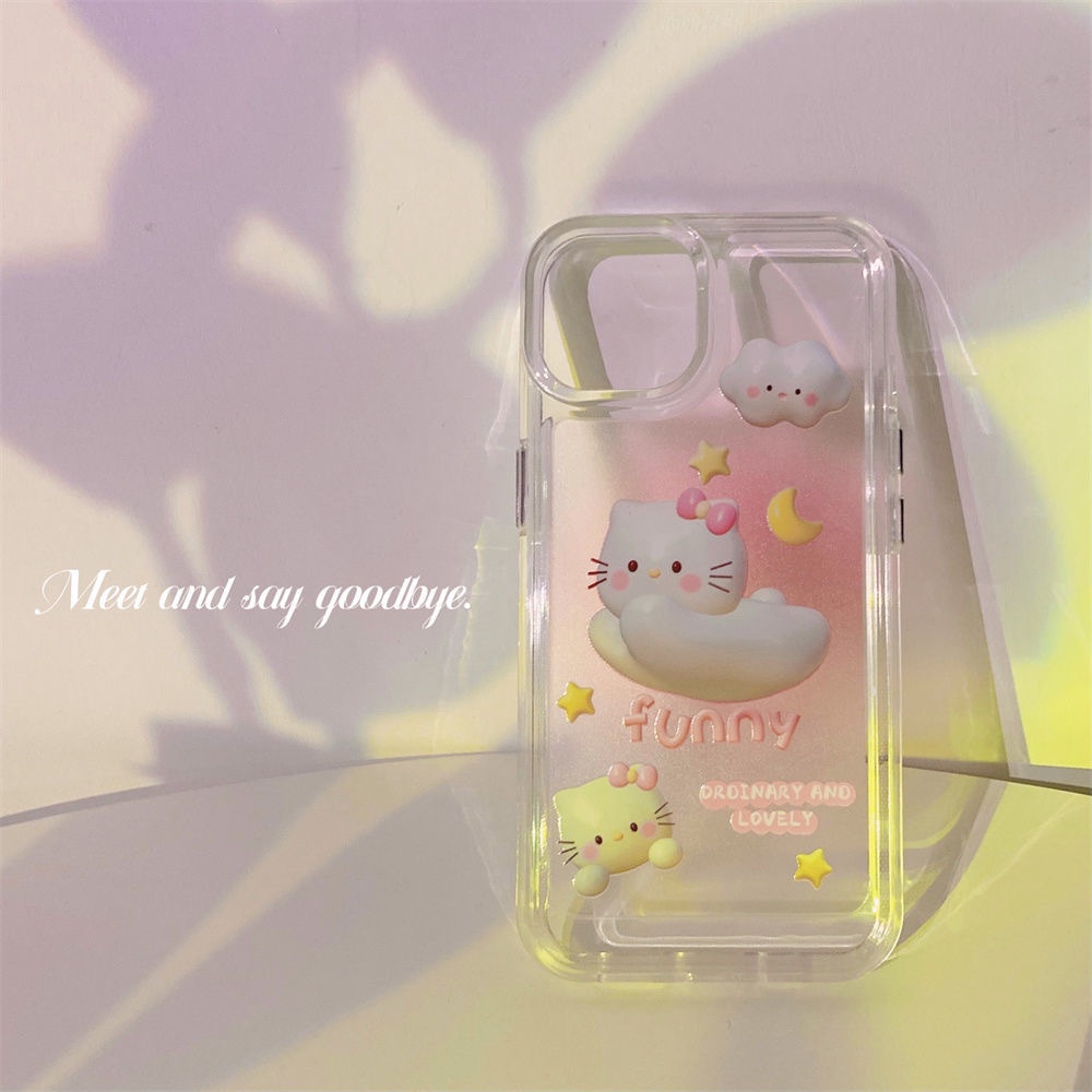 Ốp Điện Thoại Trong Suốt Viền Mềm Chống Sốc Hình HELLO KITTY Cho iPhone 11 13 12 X XS Pro Max xr 12 13 Mini xr